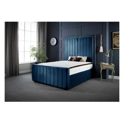 (4FT6 DOUBLE) DS Living Milly Blue Velvet Panel Bed Frame