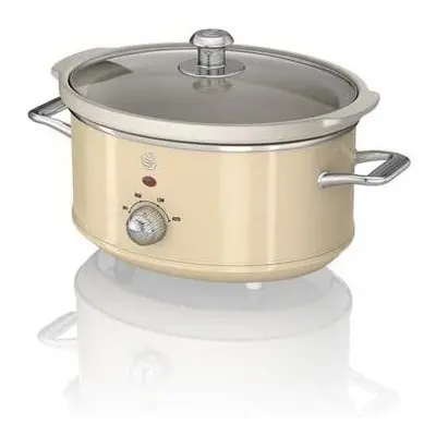 Swan 3.5l Retro Slow Cooker Different Temperature Settings Keep Warm Function