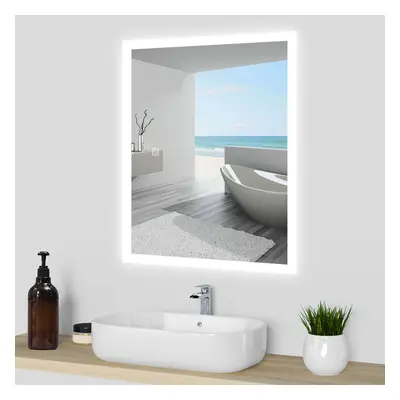 (500x700mm) Bathroom Mirrors with Light Shaver Socket Anti-fog