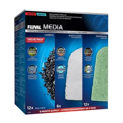 Fluval 306/307 - 406/407 Media Pack Carbon, Quick Clear, Phosphate