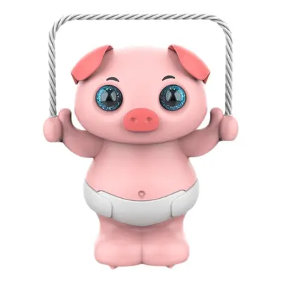 (Pink) Cute electric dancing pet voice control skip the piggy dog educational toy with light and