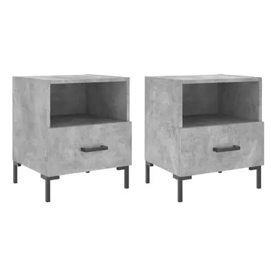 (concrete grey, pcs) vidaXL Bedside Cabinet Bed Table Nightstand Side Table White Engineered Woo