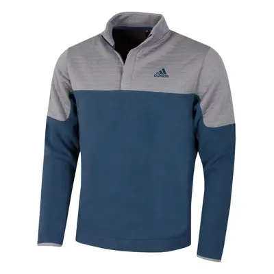 (S, Grey Three/Crew Navy) adidas Golf Mens Durable Water Repellent Colour Block 1/4 Zip Sweater