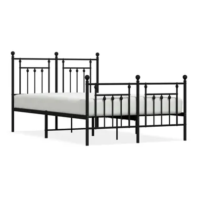 (black, x cm/with headboard & footboard) vidaXL Metal Bed Frame Bedroom Bed Base Bedstead Metal 