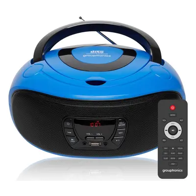 (Blue) Grouptronics DAB Radio With CD Player Digital Radio - Mains Powered or Battery