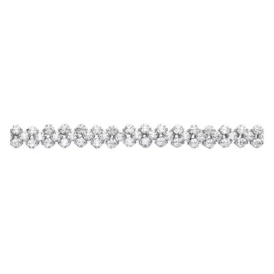 Jewelco London Ladies Sterling Silver Cubic zirconia Cluster Eternity Tennis Bracelet 6mm 7.5 in