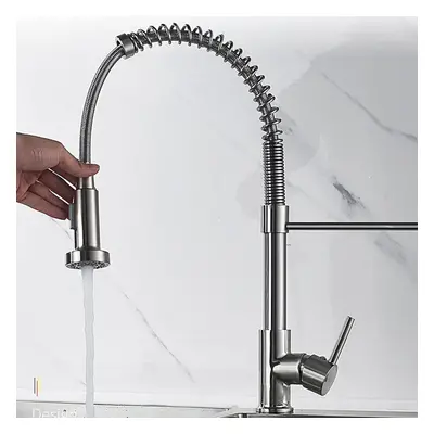 (Silver) Rotatable Faucet Hot And Cold Water Multi-Function Sink Kitchen Spring