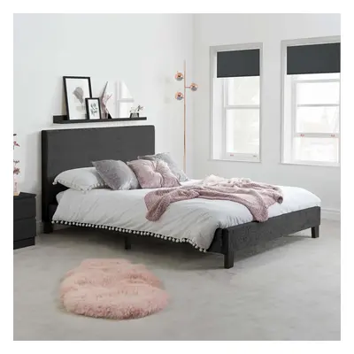 Double Bed Frame & Mattress Black Velvet Fabric Birlea Sleepsoul Paris 4FT6