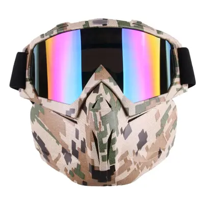 (#2) Motorcycle Helmet Riding Detachable Modular Face Mask Windproof Breathable Shield Goggles O