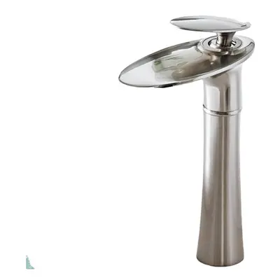 (Electroplate, Tall Type) Waterfall Faucet Bathroom Basin Hot Cold Water Mixer Tap Brass Sink