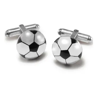 Jewelco London Sterling Silver football T-shape Cufflinks - Gents - ACL002