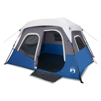 vidaXL Family Tent with LED 6-Person Lightweight Tent Light Blue Quick Release