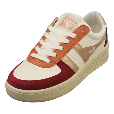 (4) Gola Grandslam Quadrant Womens Fashion Trainers in Off White Cerise