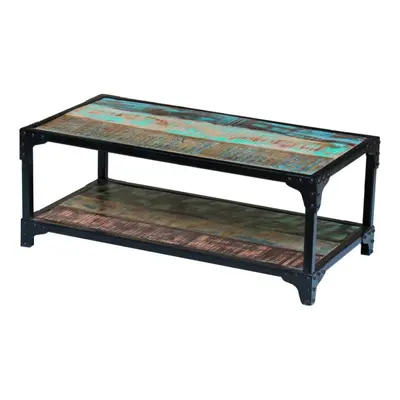 Solid Reclaimed Recycled Wood Steel Coffee Table Desk Stand Rustic Handmade