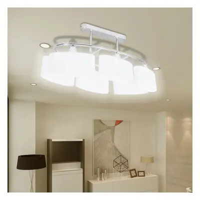 Ceiling Lamp with Ellipsoid Glass Shades pcs E14