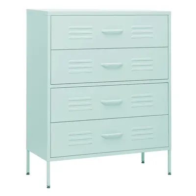 vidaXL Chest of Drawers Mint Steel Living Room Sideboard Side Storage Cabinet