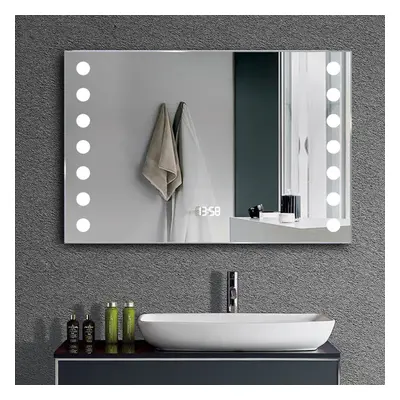 LED Sensor Demister Bathroom Mirror with Shaver Socket