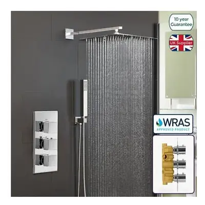 Orta Square Concealed Thermostatic Mixer Valve Hand Held 300mm Shower Head Set