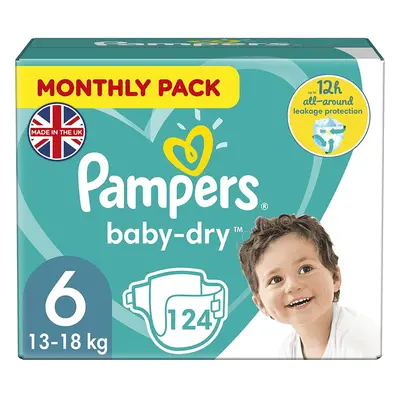 Pampers Baby Nappies Size (13-18 kg/29-40 Lb), Baby-Dry, Nappies