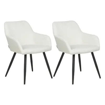 Set of Dining Chairs CASMALIA Velvet Off-White