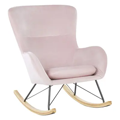 Rocking Chair ELLAN Velvet Pink