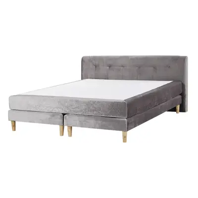 Velvet EU Super King Size Divan Bed Grey MARQUISE