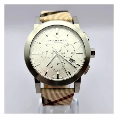 New Burberry BU9357 The City Haymarket Check Fabric Men's Watch