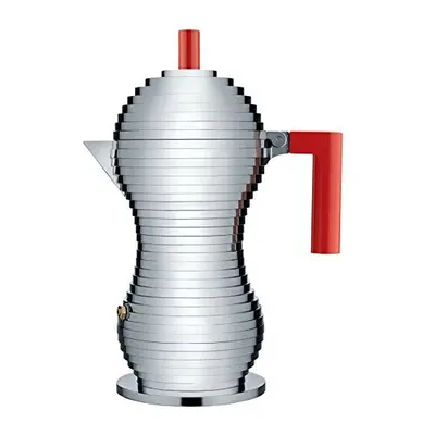 Alessi MDL02/6 R"Pulcina" Stove Top Espresso cup coffee Maker in Aluminum casting Handle And Kno