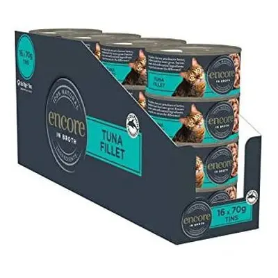 Encore 100% Natural Wet Cat Food, Tuna Fillet in Broth (Pack of x 70g Tins)