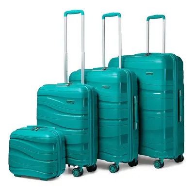 (Blue, 14/20/24/28 inch) One Or Four Pieces Lightweight PP Hard Shell Suitcase With TSA Lock