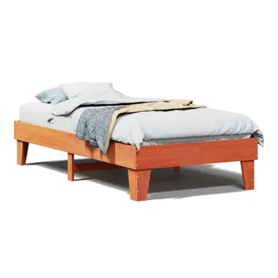 vidaXL Bed Frame without Mattress Wax Brown 90x190 cm Single Solid Wood Pine