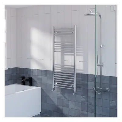 WarmeHaus Straight Heated Towel Rail Radiator Ladder for Bathroom Wall Mounted Chrome 1100x500mm