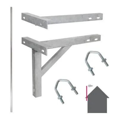 10 Foot 3.05m TV Aerial Pole & T K Bracket Long Mast Wall Mounting Install Kit