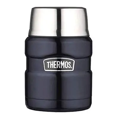 THERMOS Stainless King Vacuum-Insulated Food Jar with Spoon, Ounce, Midnight Blue