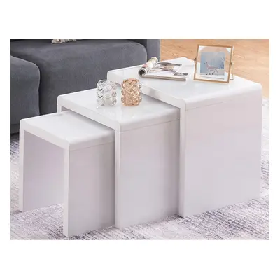 (White) High Gloss Nest of Tables White Or Grey