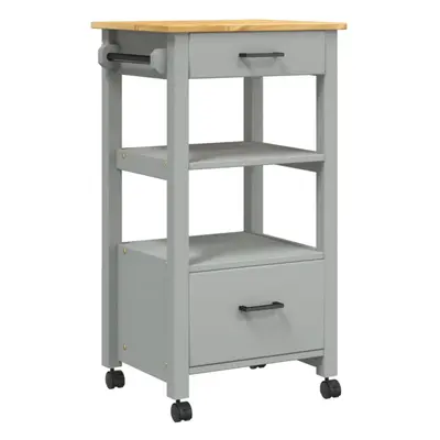 (grey) vidaXL Kitchen Trolley Rolling Cart Storage Cart Trolley MONZA Solid Wood Pine