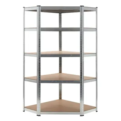 vidaXL Storage Shelf Silver 90x90x180cm Steel and MDF Display Organiser Rack