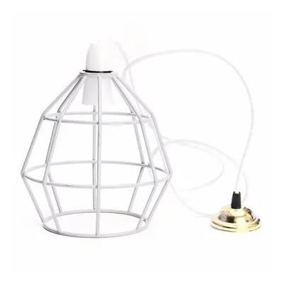 (Silver) Vintage Industrial Style Metal Cage Wire Frame Ceiling Pendant Light Lamp Shades 110-24