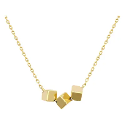 Jewelco London Ladies 9ct Yellow Gold Hollow Cube Rolo Link Trace Chain Necklace, inch - JBB388-