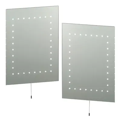 2 PACK IP44 LED Bathroom Mirror 50cm x 39cm Vanity Wall Light Energy Efficient