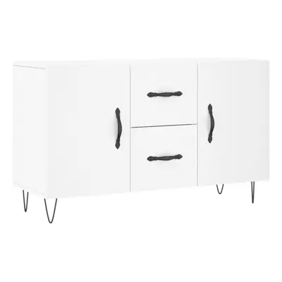 (white) vidaXL Sideboard Storage Side Cabinet Cupboard Smoked Oak Engineered Wood