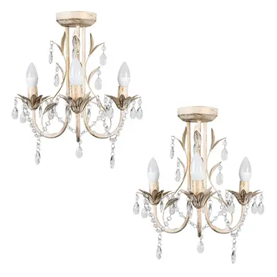 Pair of White Ceiling Light Chandelier