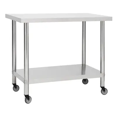 (80 x x cm) vidaXL Kitchen Work Table with Wheels Home Gastronomy Workable Multi Sizes