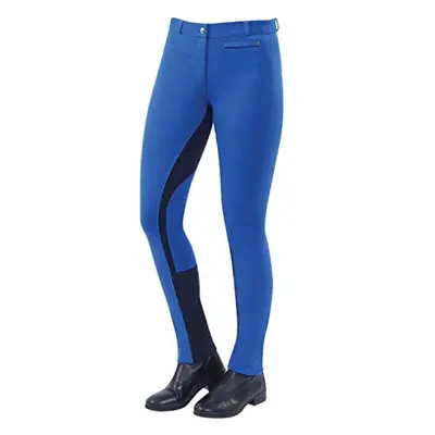 (34in, Blue/Navy) Dublin Womens/Ladies Supa-fit Euro Seat Zip Up Jodhpurs