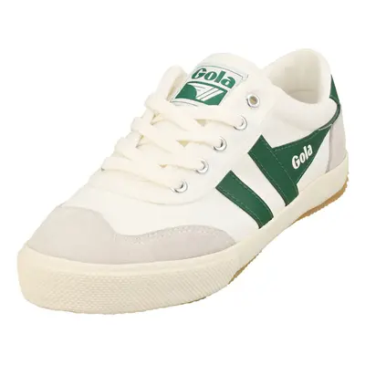 (8) Gola Badminton Womens Casual Trainers in Off White Green