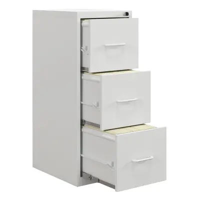 HOMCOM Drawer Filing Cabinet Steel File Cabinet for A4 Letter Size Cream