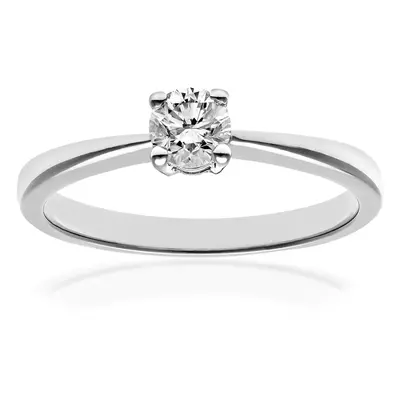 (O) Jewelco London 18ct White Gold Round 1/3ct Diamond Claw Solitaire Engagement Ring - PR0AXL43