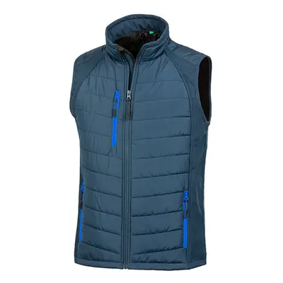 (3XL, Navy/Royal Blue) Result Mens Black Compass Padded Soft Shell Gilet