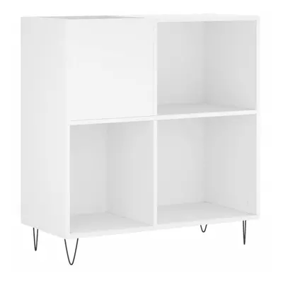 vidaXL Record Cabinet Record Storage Cabinet Sideboard White Engineered Wood