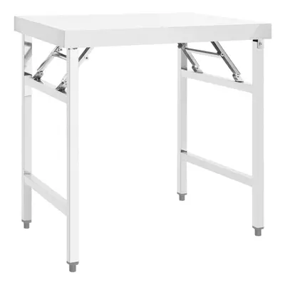 vidaXL Kitchen Folding Work Table 85x60x80 cm Stainless Steel Catering Bench